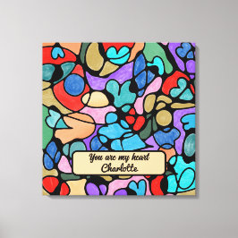 HOOFDELEN NEUROGRAFISCHE DIGITALE WATERVERVEN CANVAS AFDRUK