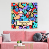 HOOFDELEN NEUROGRAFISCHE DIGITALE WATERVERVEN CANVAS AFDRUK (Insitu (Woonkamer))