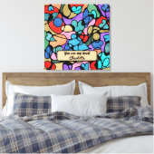 HOOFDELEN NEUROGRAFISCHE DIGITALE WATERVERVEN CANVAS AFDRUK (Insitu (Slaapkamer))