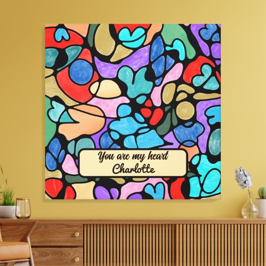 HOOFDELEN NEUROGRAFISCHE DIGITALE WATERVERVEN CANVAS AFDRUK (Insitu (Woonkamer))