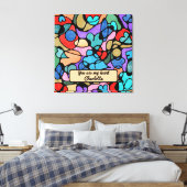 HOOFDELEN NEUROGRAFISCHE DIGITALE WATERVERVEN CANVAS AFDRUK (Insitu (Slaapkamer))