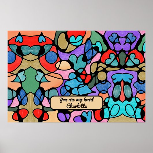 HOOFDELEN NEUROGRAFISCHE DIGITALE WATERVERVEN POSTER (Voorkant)