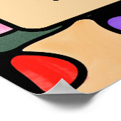 HOOFDELEN NEUROGRAFISCHE DIGITALE WATERVERVEN POSTER (Hoek)