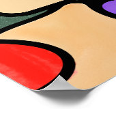 HOOFDELEN NEUROGRAFISCHE DIGITALE WATERVERVEN POSTER (Hoek)