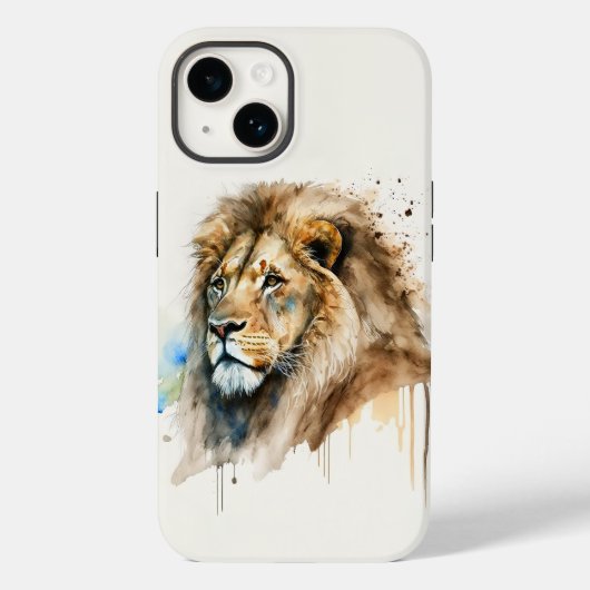 Hoofdelijke Waterverf Lion Phone Case (Achterkant)