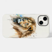 Hoofdelijke Waterverf Lion Phone Case (Achterkant (horizontaal))