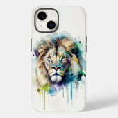 Hoofdelijke Waterverf Lion Phone Case (Achterkant)