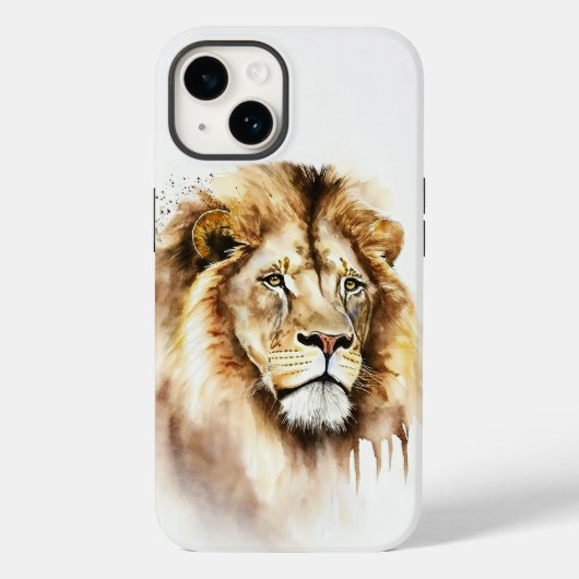 Hoofdelijke Waterverf Lion Phone Case (Achterkant)