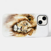 Hoofdelijke Waterverf Lion Phone Case (Achterkant (horizontaal))