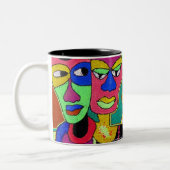 Hoofden 2, hoofden 2 tweekleurige koffiemok (Links)