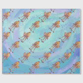 Hoofden en kwartels Camel Pattern op Blue Cadeaupapier (Vlak)