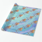 Hoofden en kwartels Camel Pattern op Blue Cadeaupapier (Uitgerold)