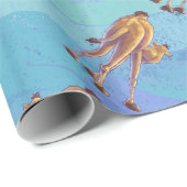 Hoofden en kwartels Camel Pattern op Blue Cadeaupapier (Rol Hoek)