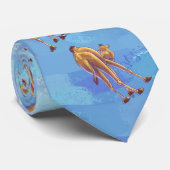 Hoofden en kwartels Camel Pattern op Blue Stropdas (Opgerold)