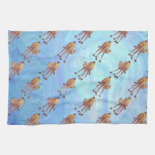 Hoofden en kwartels Camel Pattern op Blue Theedoek (Horizontaal)