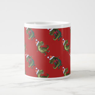 Hoofden en kwartels Festive TRex Pattern Grote Koffiekop
