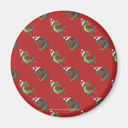 Hoofden en kwartels Festive TRex Pattern Magneet (Voorkant)