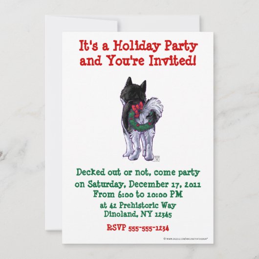 Hoofden en staarten Feestelijke Husky Kerstfeest Kaart (Achterkant)