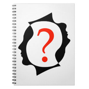 hoofden met een vraagteken notitieboek