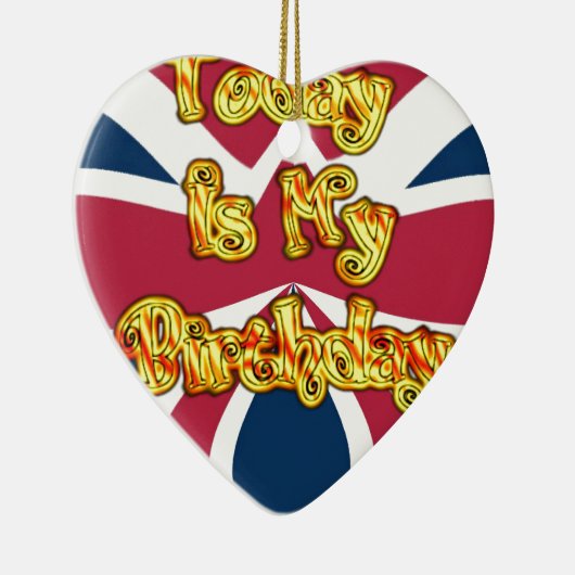 Hoofden UP-Hakuna Matata Today is mijn verjaardag. Keramisch Ornament (Rechts)