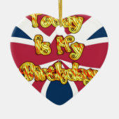 Hoofden UP-Hakuna Matata Today is mijn verjaardag. Keramisch Ornament (Voorkant)