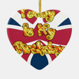 Hoofden UP-Hakuna Matata Today is mijn verjaardag. Keramisch Ornament