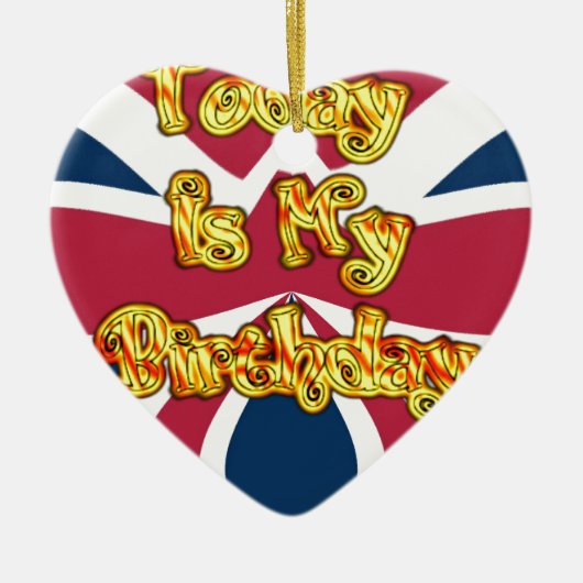 Hoofden UP-Hakuna Matata Today is mijn verjaardag. Keramisch Ornament (Voorkant)