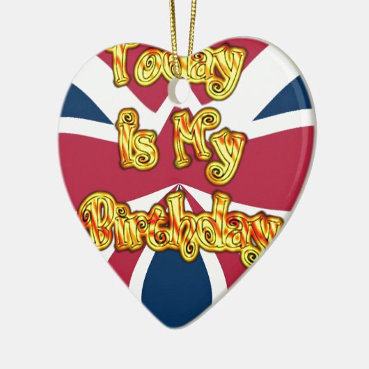 Hoofden UP-Hakuna Matata Today is mijn verjaardag. Keramisch Ornament (Links)