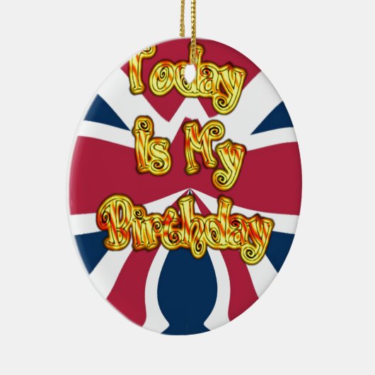 Hoofden UP-Hakuna Matata Today is mijn verjaardag. Keramisch Ornament (Rechts)