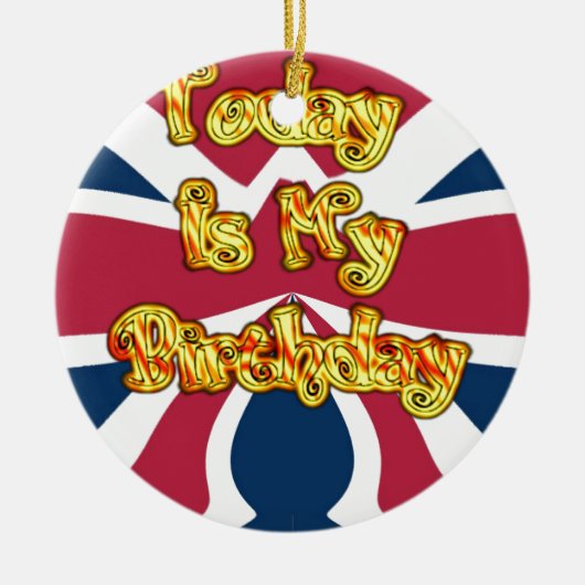 Hoofden UP-Hakuna Matata Today is mijn verjaardag. Keramisch Ornament (Voorkant)