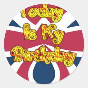 Hoofden UP-Hakuna Matata Today is mijn verjaardag. Ronde Sticker