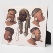 Hoofden van Botocudos Indianen (kleurentransport) Fotoplaat (Zijkant)