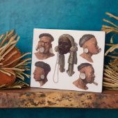 Hoofden van Botocudos Indianen (kleurentransport) Fotoplaat (Zijkant)