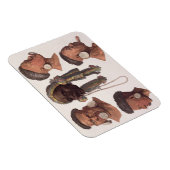 Hoofden van Botocudos Indianen (kleurentransport) Magneet (Rechterzijde)