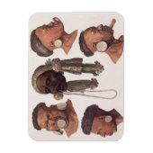 Hoofden van Botocudos Indianen (kleurentransport) Magneet (Verticaal)