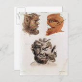 Hoofden van de boze demonen briefkaart (Voorkant / Achterkant)