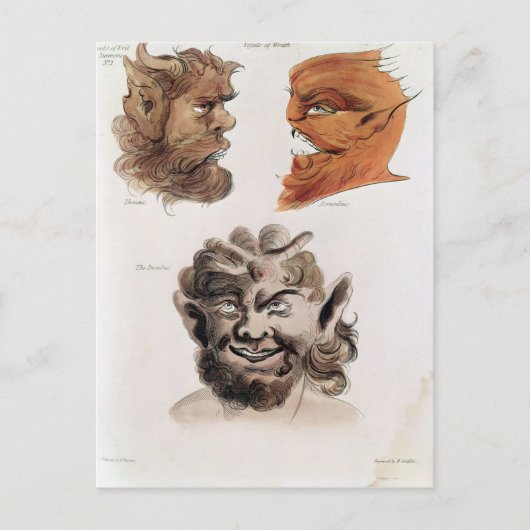 Hoofden van de boze demonen briefkaart (Voorkant)