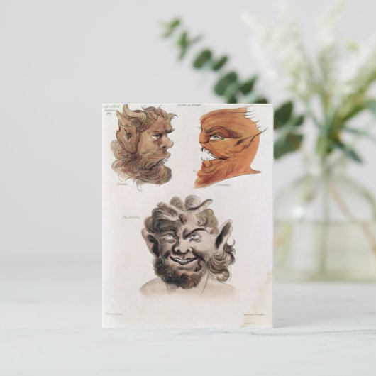 Hoofden van de boze demonen briefkaart (Staand voorkant)