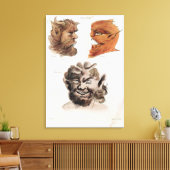 Hoofden van de boze demonen canvas afdruk (Insitu (Woonkamer))