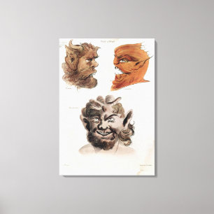 Hoofden van de boze demonen canvas afdruk