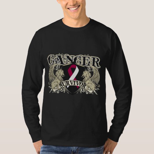 Hoofdhalskanker Overlevende Mannen Heraldry T-shirt (Voorkant)