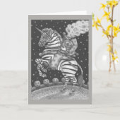 HOOFDHORSEMAN GESLOTEN OP ZEBRA Blk Kaart (Gele Bloem)