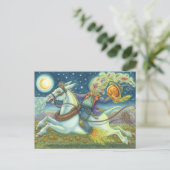 HOOFDHORSEMAN SCHERM OP WITTE MULE FEESTDAGENKAART (Staand voorkant)