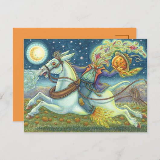 HOOFDHORSEMAN SCHERM OP WITTE MULE FEESTDAGENKAART (Voorkant / Achterkant)