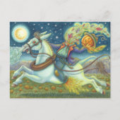 HOOFDHORSEMAN SCHERM OP WITTE MULE FEESTDAGENKAART (Voorkant)