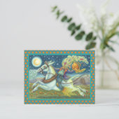 HOOFDHORSEMAN SCHERM OP WITTE MULE FEESTDAGENKAART (Staand voorkant)