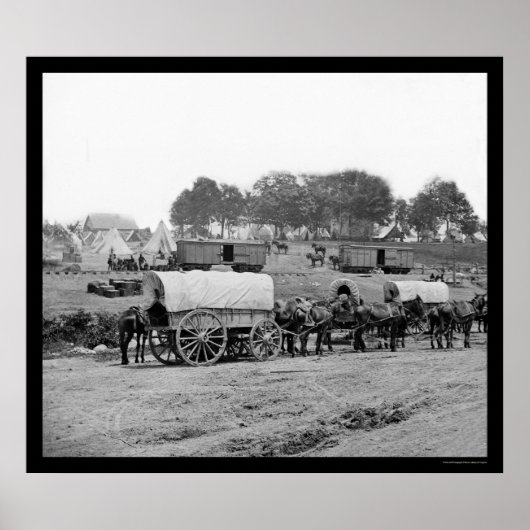 Hoofdkantoor van generaal McClellan 1862 Poster (Voorkant)