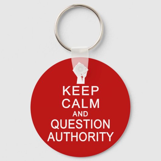 Hoofdketen van Keep Calm & Vraag Authority Sleutelhanger (Voorkant)