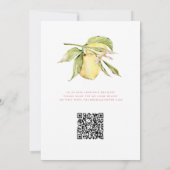 Hoofdknijp QR-code Citroen Bruidsdouche Kaart (Achterkant)