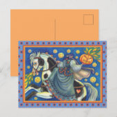 HOOFDKRACHTIGE HORSEVROUW, SIDESADDLE OP DE HALLOG FEESTDAGENKAART (Voorkant / Achterkant)